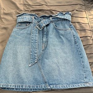 Denim high waisted belted skirt -size 6